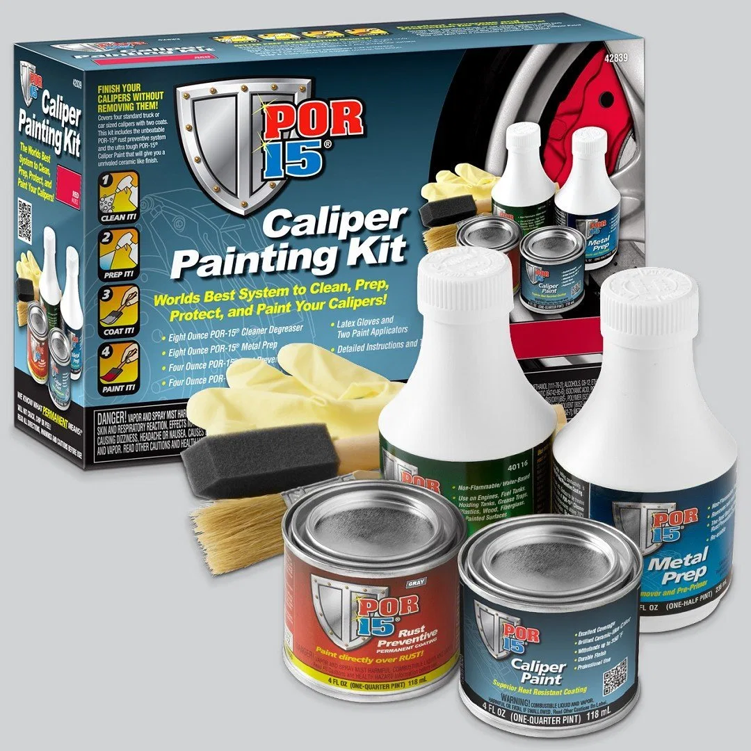 42839 – POR 15 Caliper Paint, Heat Resistant to 500 Degrees Fahrenheit Red Kit Includes 8 Ounce Cleaner Degreaser/ 8 ...